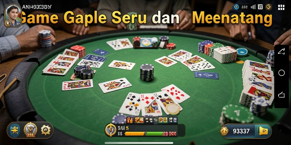 Screenshot menampilkan gameplay seru Gaple dari aplikasi 93337.