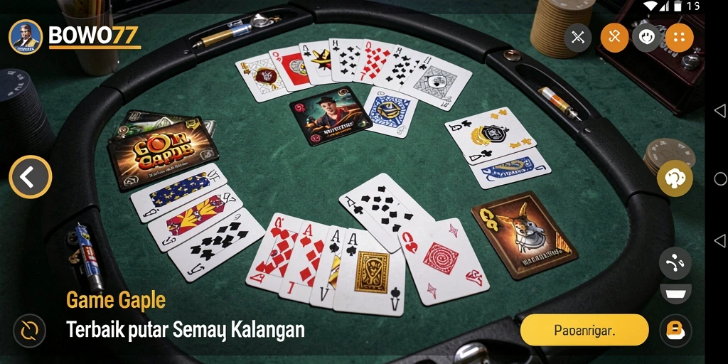 Screenshot gameplay Gaple menunjukkan suasana seru permainan BOWO77.