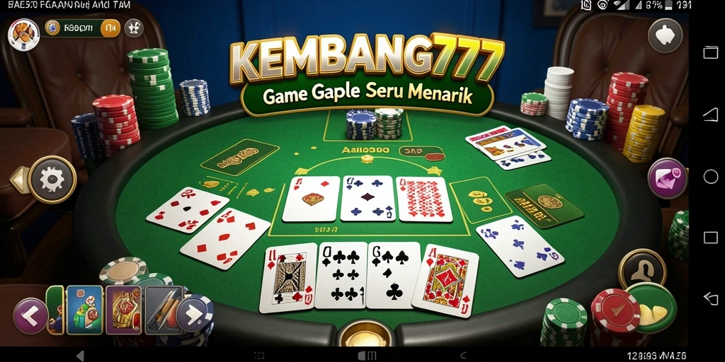 Screenshot utama KEMBANG777 menampilkan keseruan gameplay Gaple.