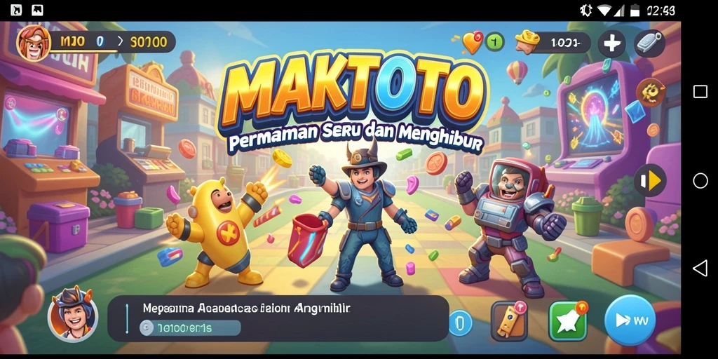 Tangkapan layar utama MAKTOTO menampilkan gameplay Arcade yang seru.