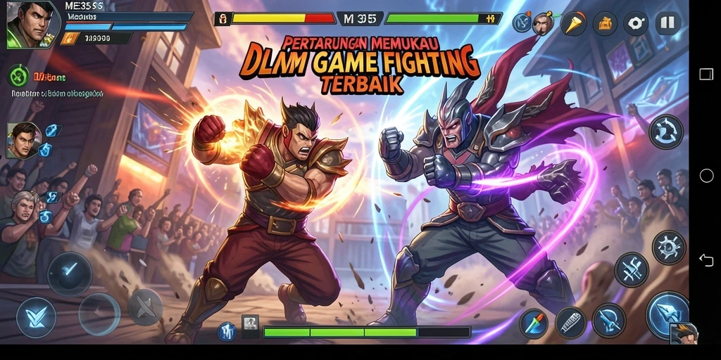 Screenshot gameplay ME355 menunjukkan aksi pertarungan yang mendebarkan.
