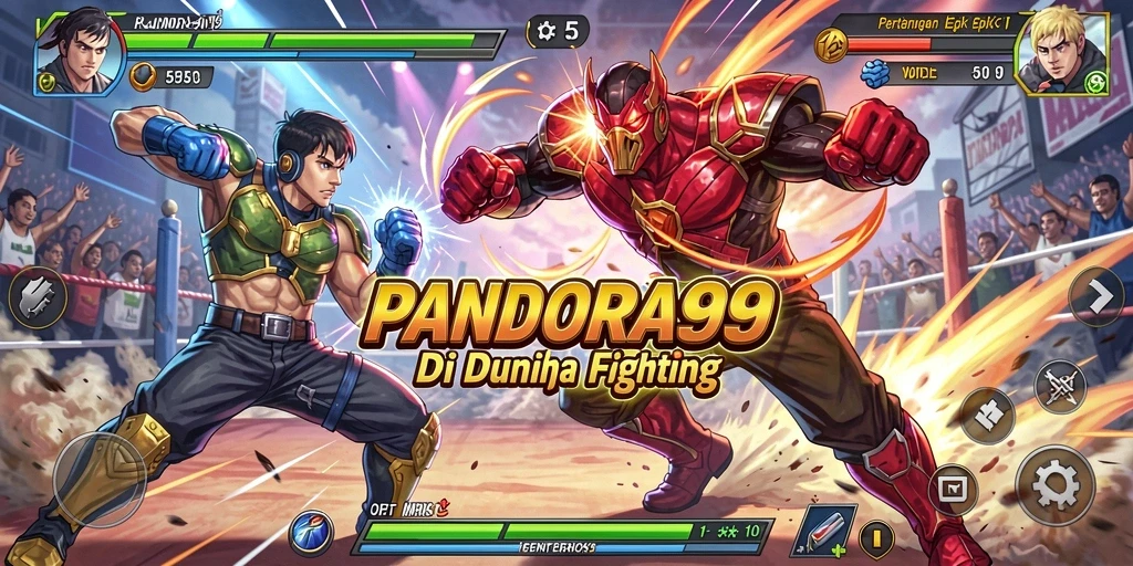 Screenshot gameplay PANDORA99 yang menampilkan pertarungan dramatis.