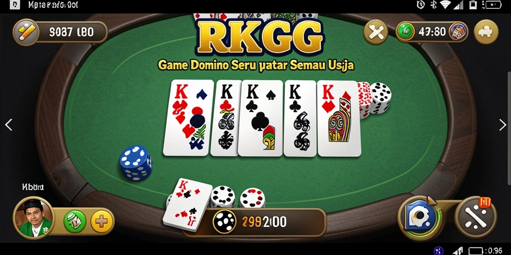 Tampilan gameplay menarik dalam permainan Domino RKGG.