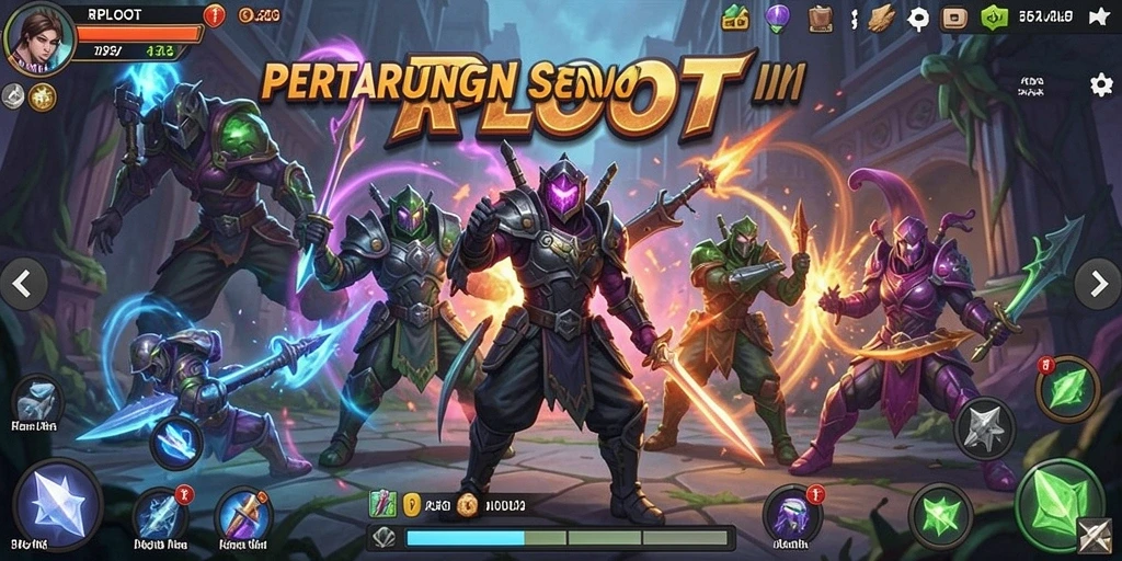 Tampilan pertarungan seru di RPLOOT menunjukkan aksi karakter yang mendebarkan.