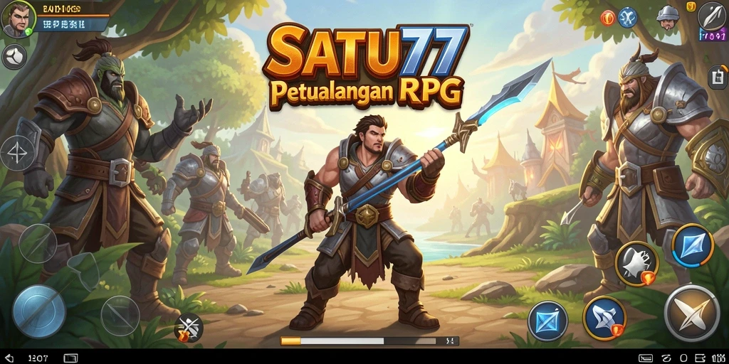 Tampilan gameplay <strong>SATU77</strong> yang mendebarkan dalam dunia RPG.