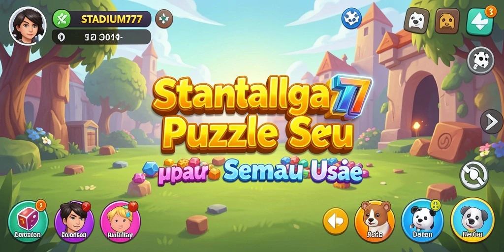 Tangkapan layar gameplay STADIUM77 dengan tantangan puzzle yang menarik.