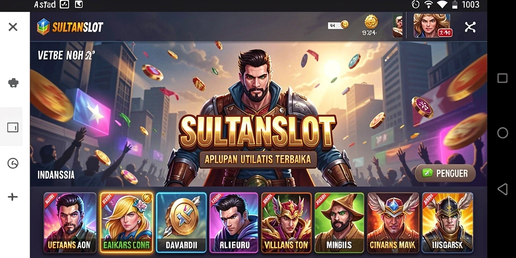 Tampilan utama SULTANSLOT menampilkan fitur-fitur utilitas yang efisien.