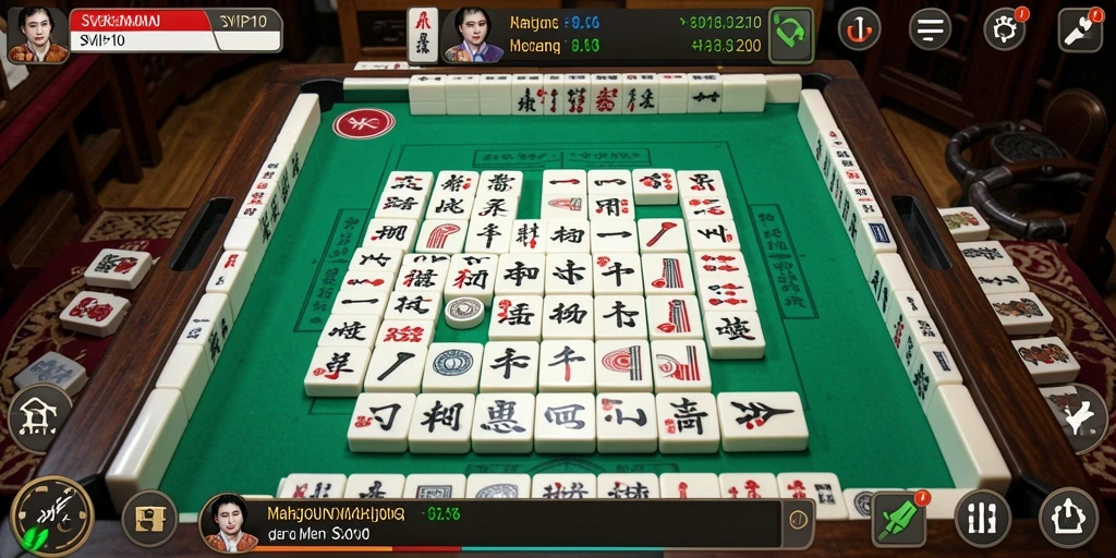 Screenshot utama SVIP10 menampilkan aksi permainan Mahjong yang seru.